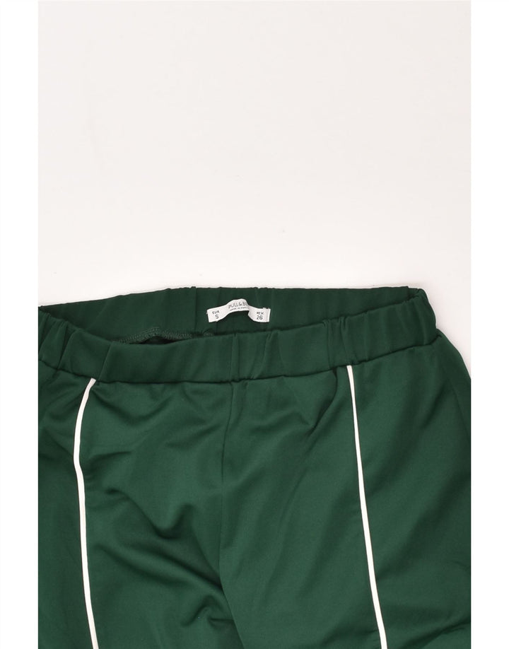 PULL & BEAR Womens Tracksuit Trousers UK 10 Small Green Polyester | Vintage Pull & Bear | Thrift | Second-Hand Pull & Bear | Used Clothing | Messina Hembry 