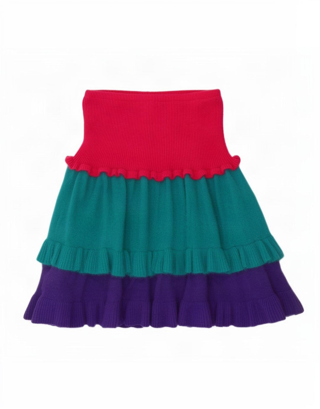 Blumarine strikket nederdel til kvinder W26 Lille flerfarvet Colourblock Uld