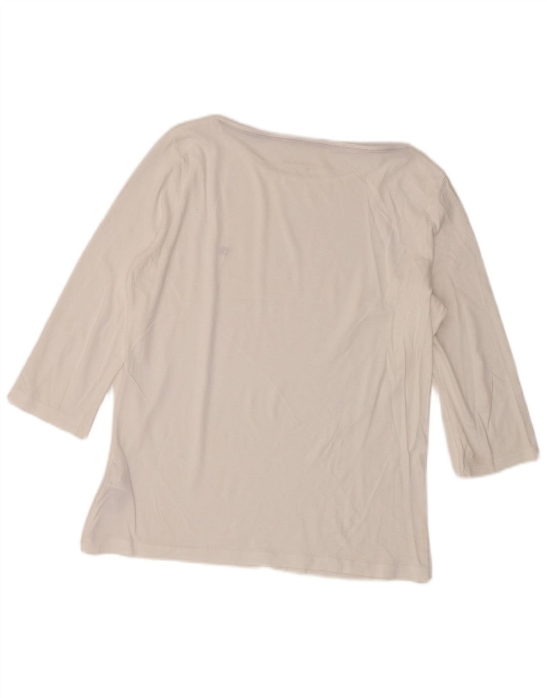 Tommy Hilfiger Dame Top 3/4 ærmer UK 14 Medium Hvid Bomuld
