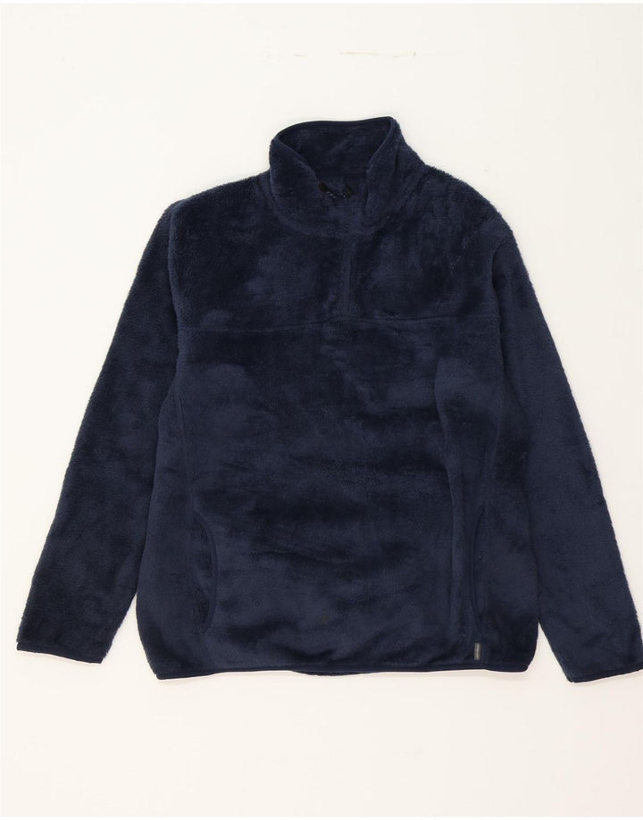 EDDIE BAUER Womens Zip Neck Fleece Jumper UK 16 Large Navy Blue Polyester Vintage Eddie Bauer and Second-Hand Eddie Bauer from Messina Hembry 