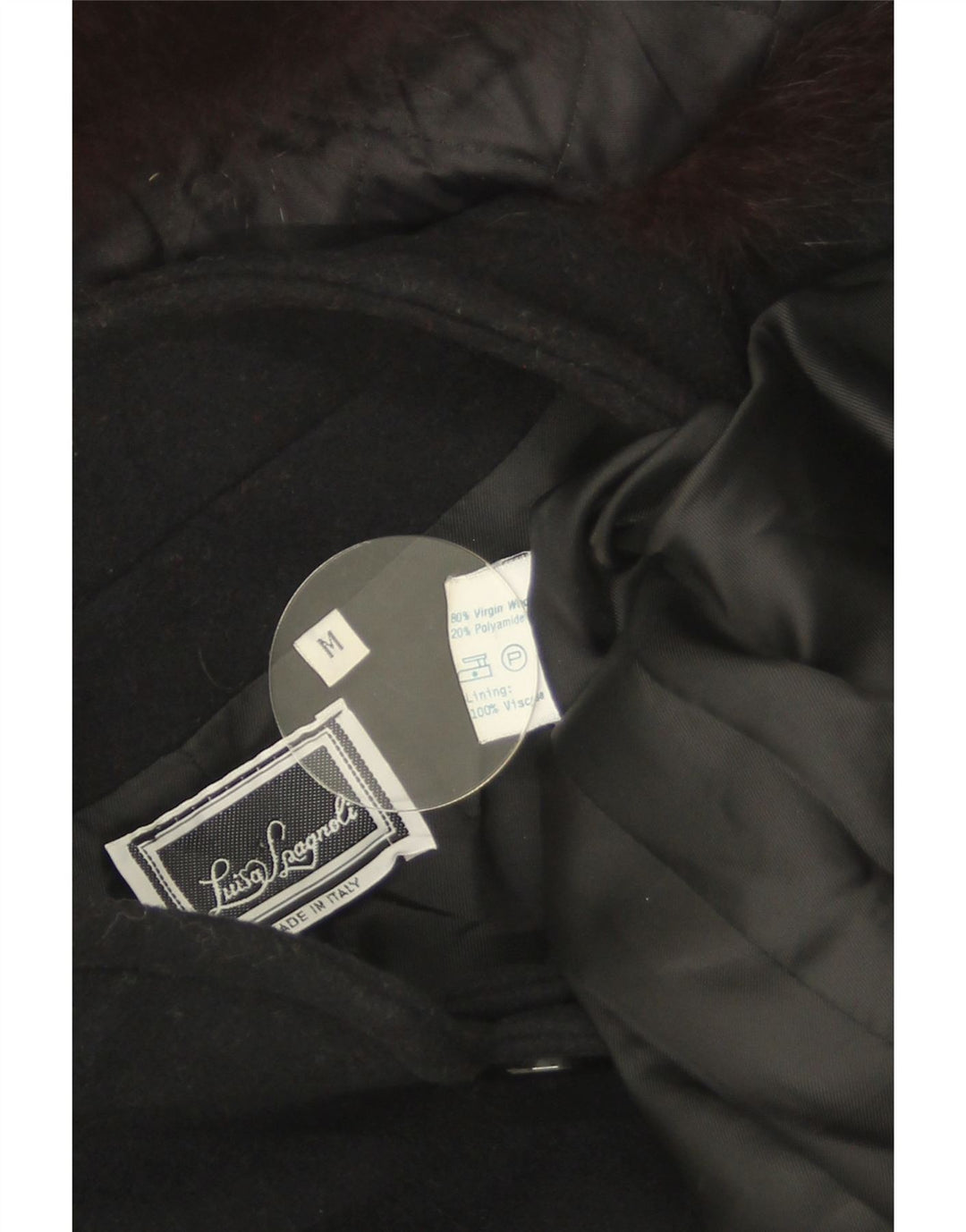 Luisa Spagnoli Dame Overfrakke UK 14 Medium Black Virgin Wool