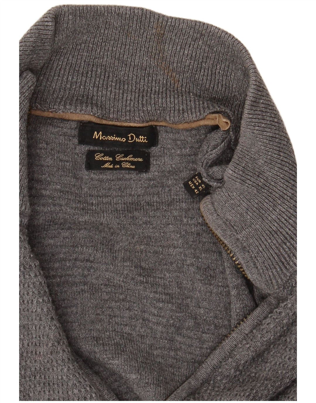 Massimo Dutti Herre Cardigan Sweater med fuld lynlås XL Grå