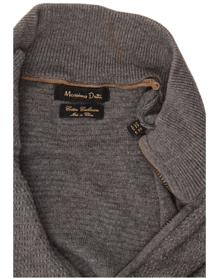 Massimo Dutti Herre Cardigan Sweater med fuld lynlås XL Grå