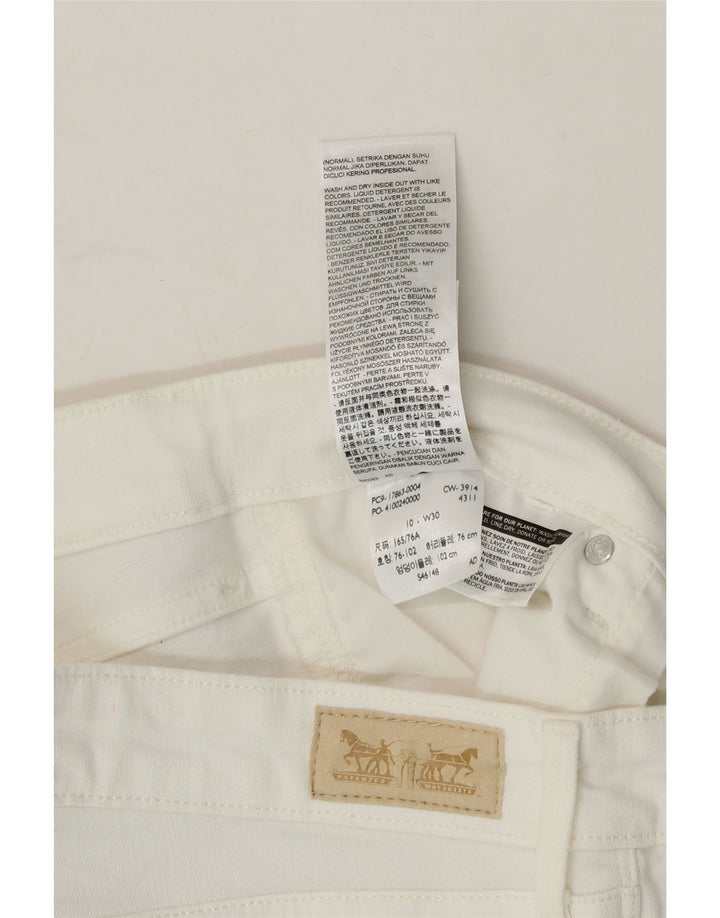 LEVI'S Womens Denim Shorts US 10 Large W30 White Cotton Vintage Levi's and Second-Hand Levi's from Messina Hembry 