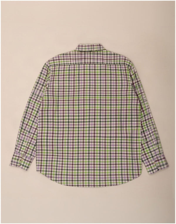Fabio Inghirami Flannelskjorte til mænd Størrelse 43 17 XL Grøn Gingham