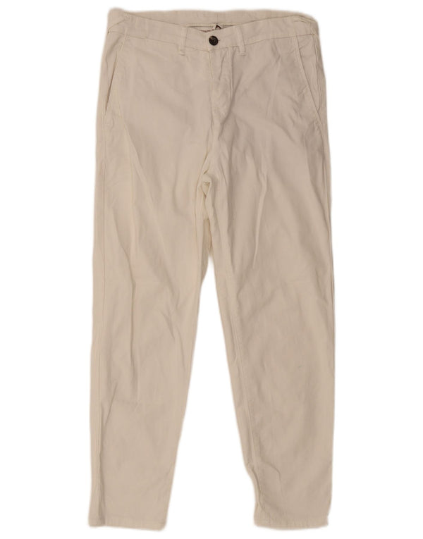 Zara Herre Cargo Slim Chino Bukser EU 38 Small W30 L26 Off White Bomuld