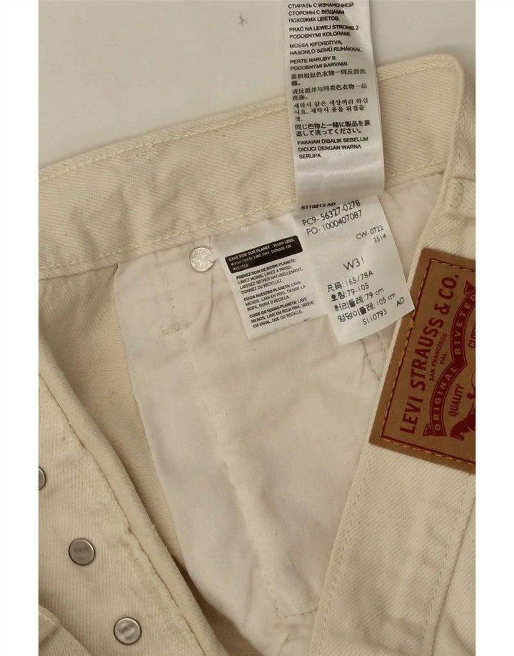 Levi's Womens 501 højtaljede denimshorts W31 Medium Off White Butterfly