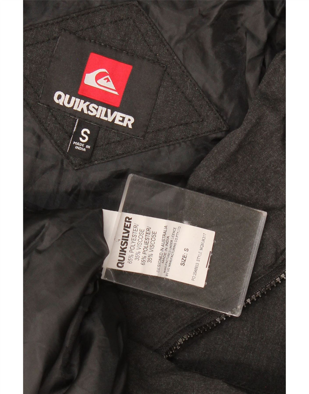 QUIKSILVER Herre Military Bomber Jacket UK 36 Small Grey Polyester