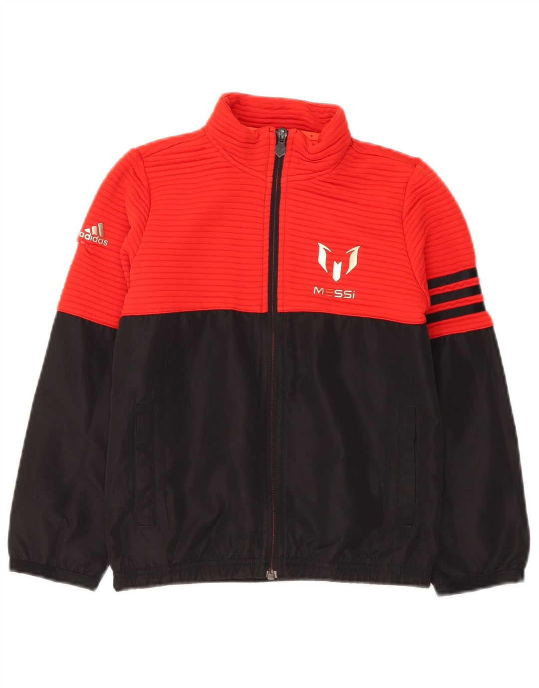 Adidas drenge MESSI grafisk træningsdragt topjakke 7-8 år Rød Colourblock