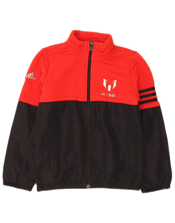 Adidas drenge MESSI grafisk træningsdragt topjakke 7-8 år Rød Colourblock