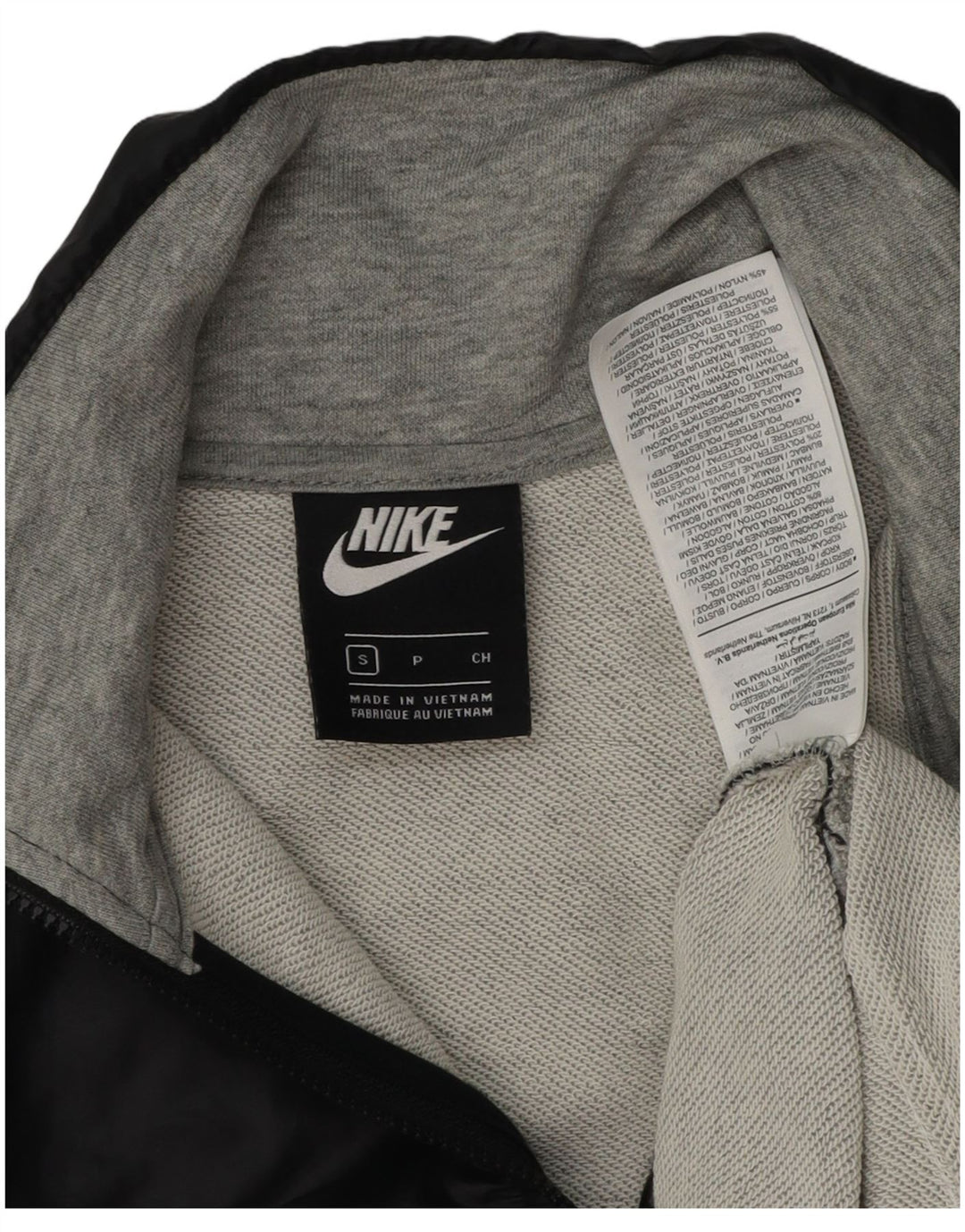 Nike Womens Oversized Crop Sweatshirt Jumper UK 10 Small Grey Colourblock