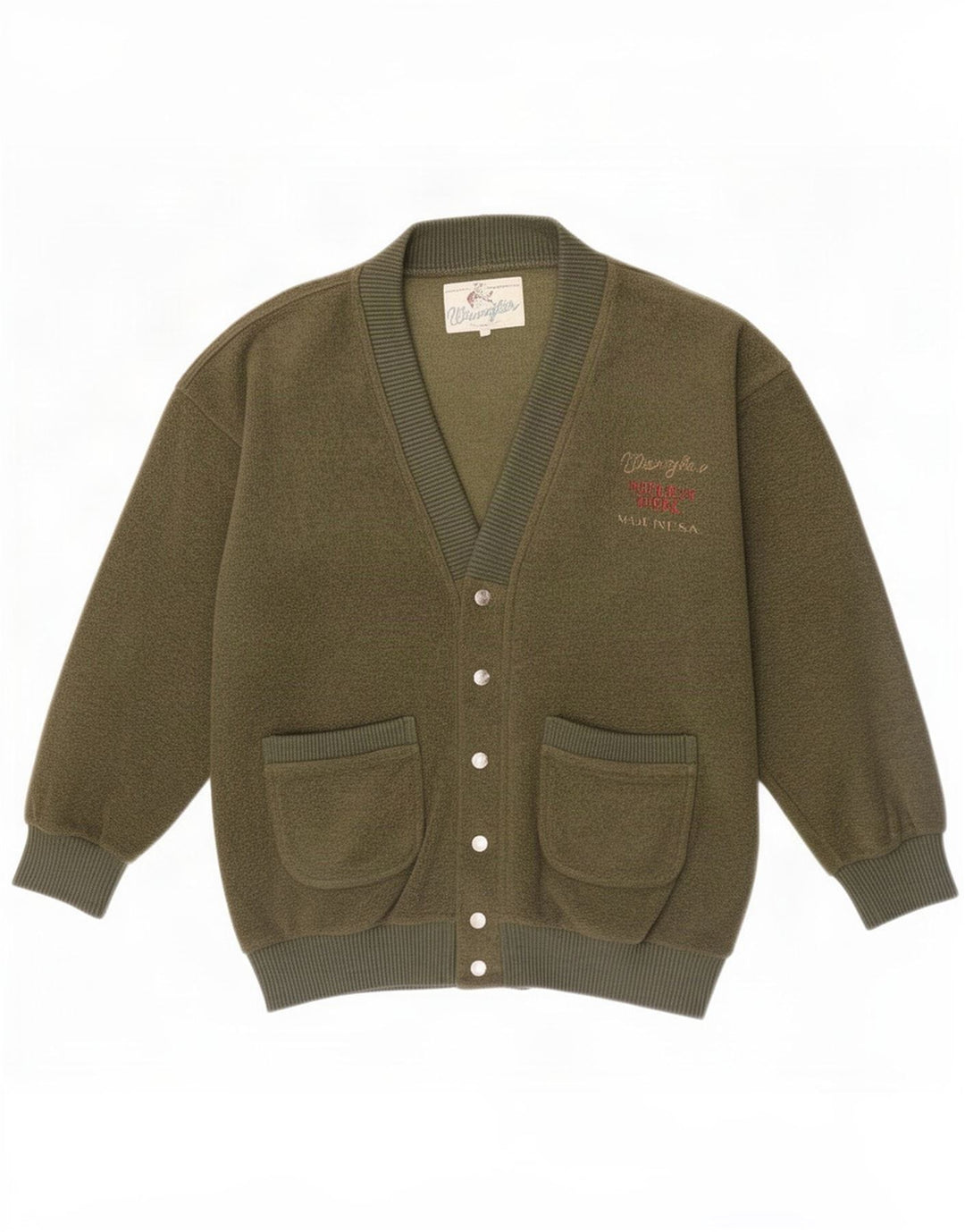 Wrangler Cardigantrøje til mænd mellemgrøn polyester
