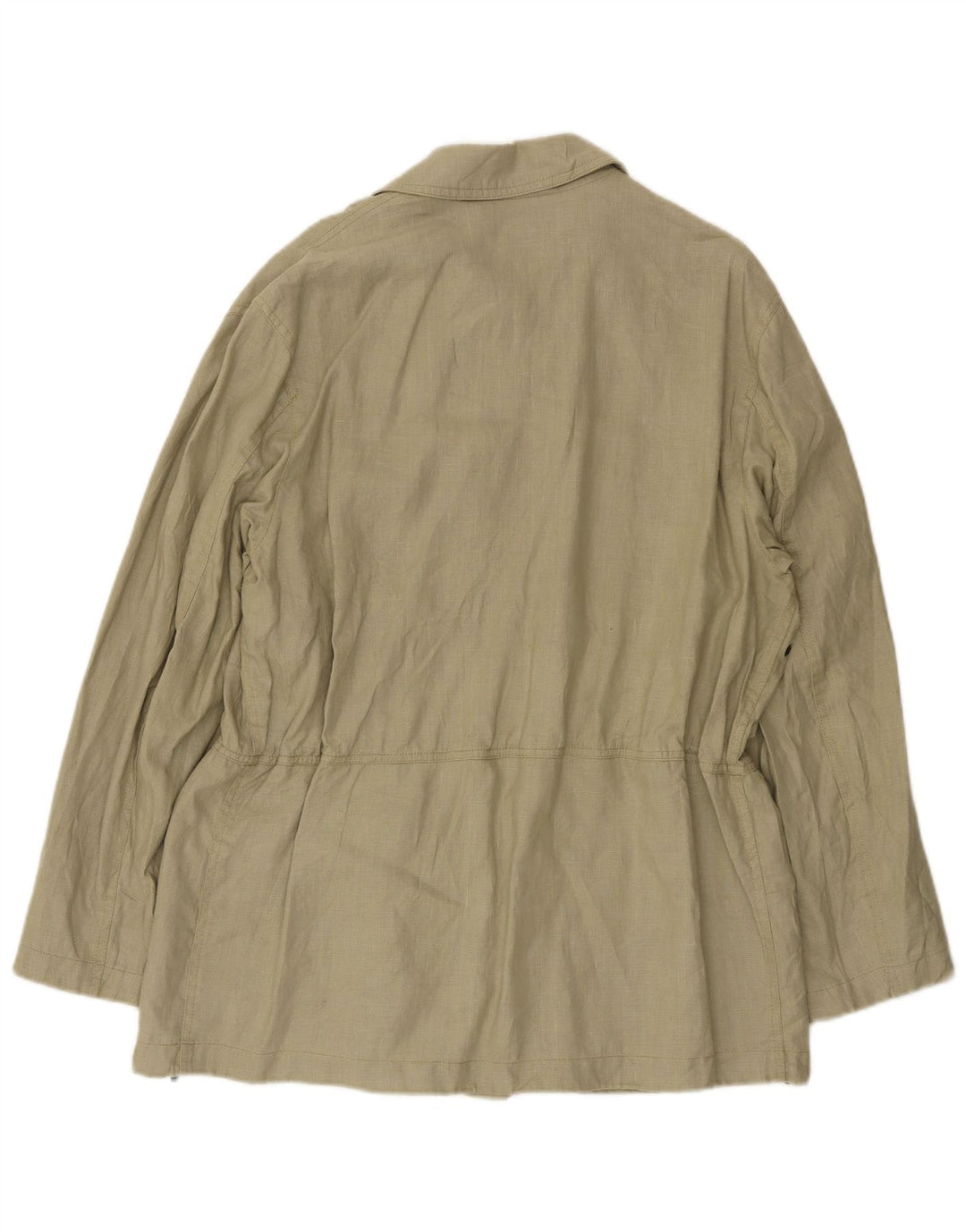Adhoc Herre Utility Jacket UK 38 Medium Khaki Linen Army
