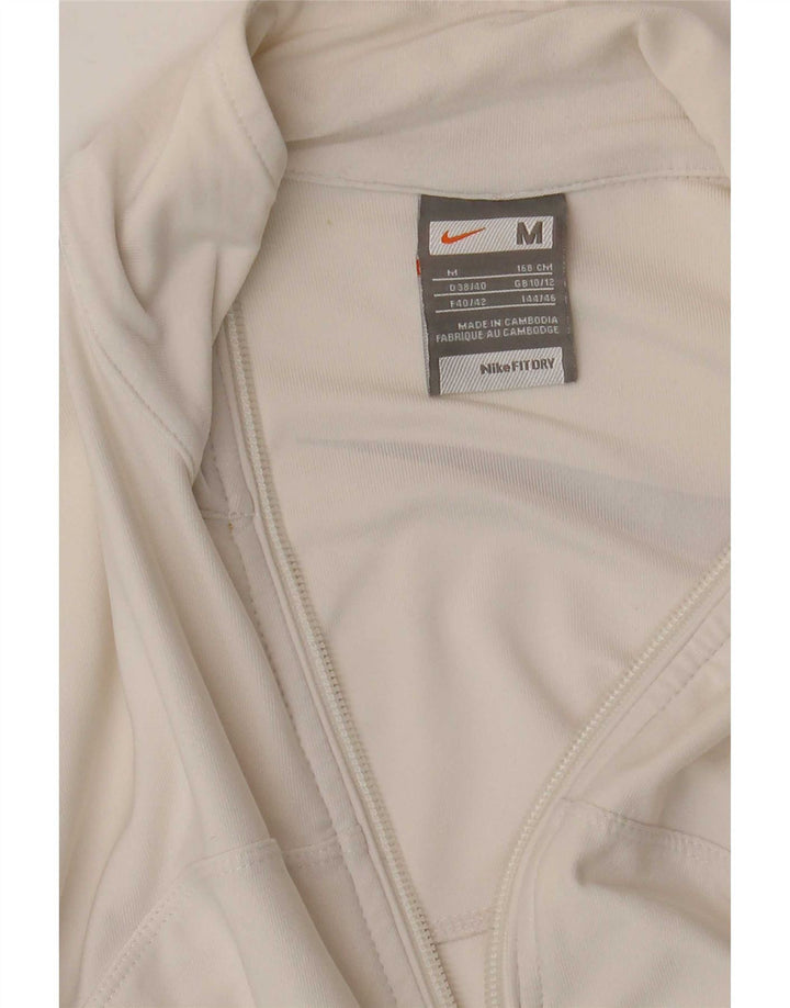 Nike grafisk træningsdragt topjakke til kvinder UK 10/12 Medium White Colourblock