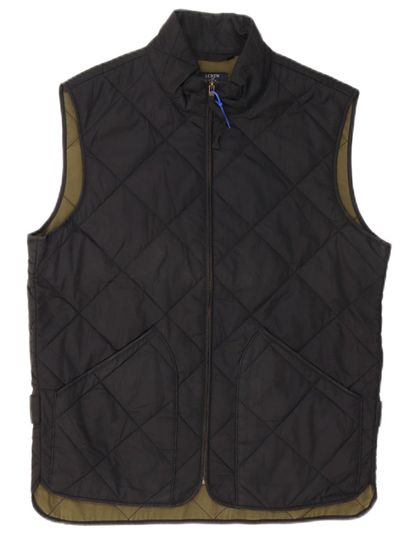 J. CREW Herre Quilted Gilet UK 36 Small Black Polyester