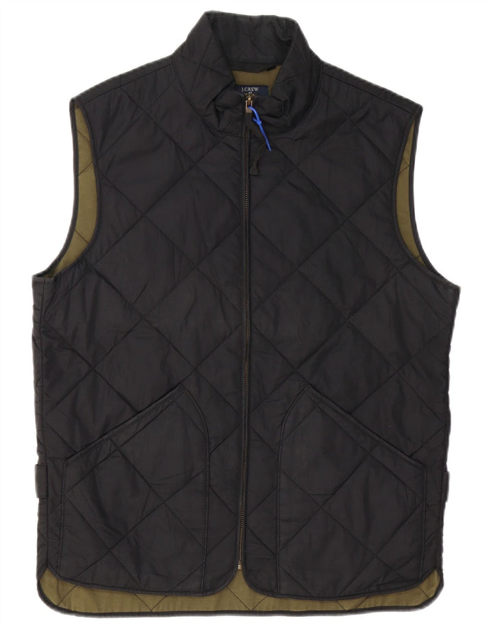 J. CREW Herre Quilted Gilet UK 36 Small Black Polyester