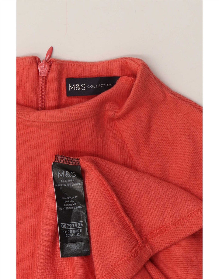 Marks & Spencer Dametop Langærmet UK 12 Medium Rød Polyester
