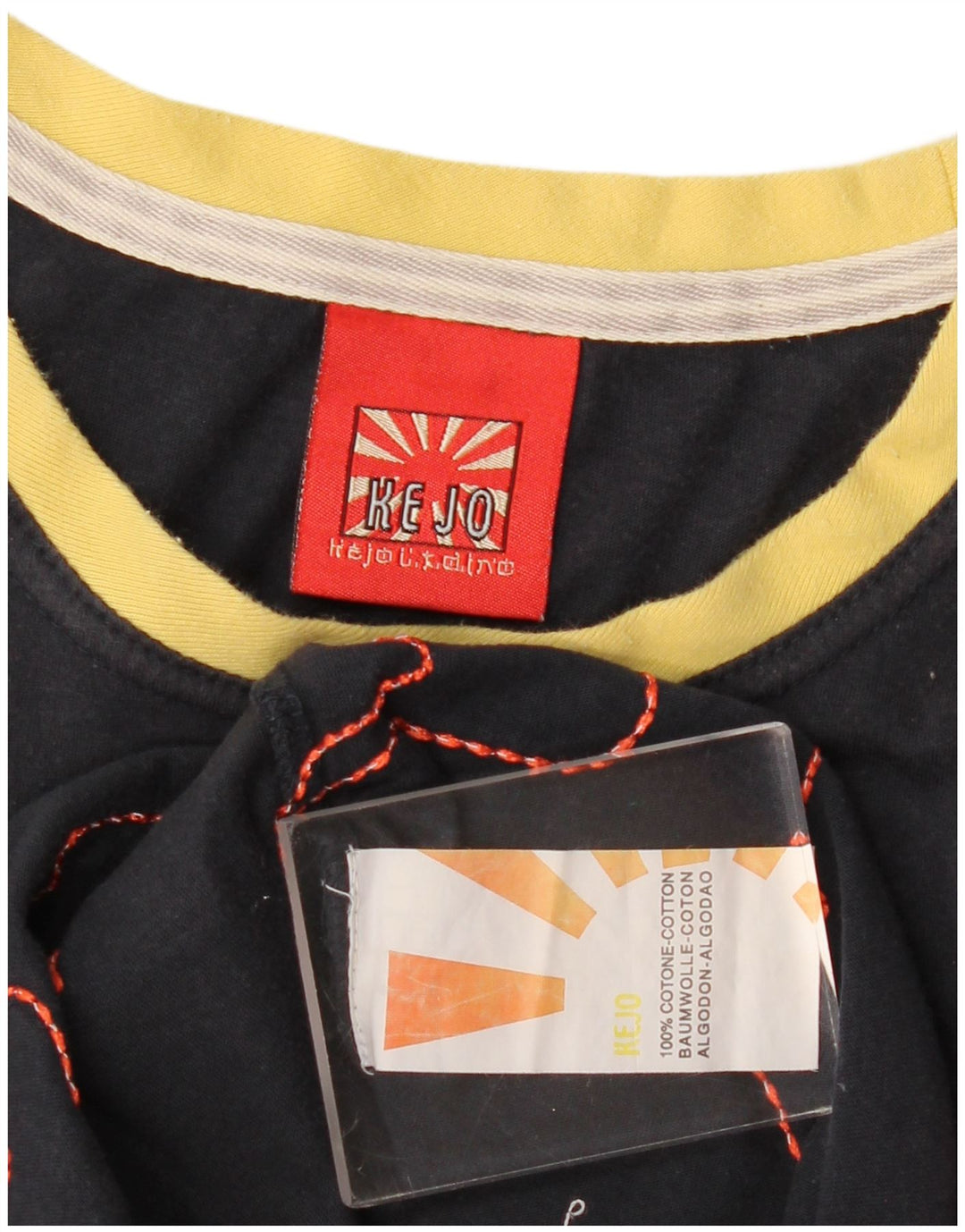 Kejo Herre grafisk T-shirt top XL marineblå bomuld