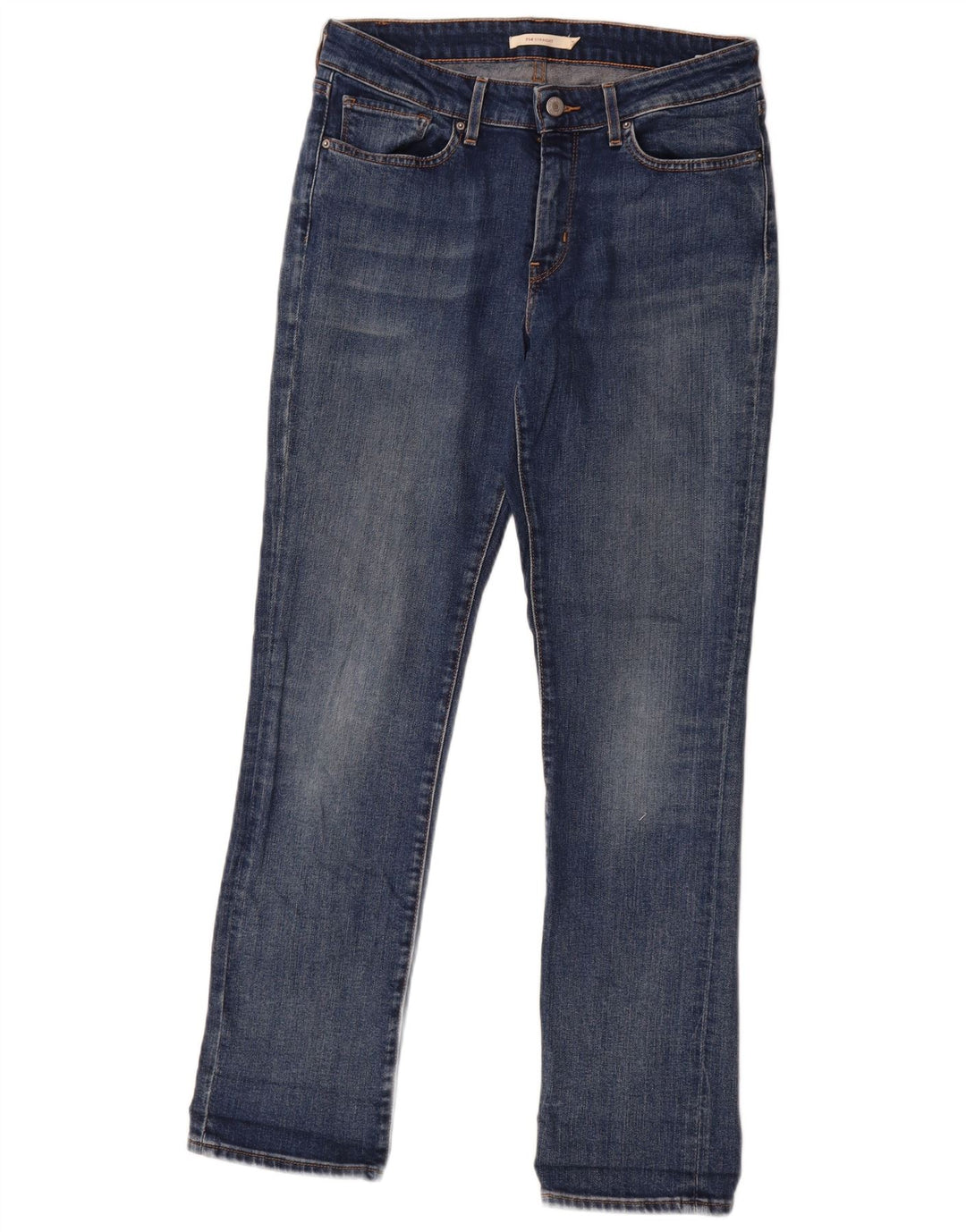 Levi's Dame 714 Straight Jeans W30 L30 Blå Bomuld