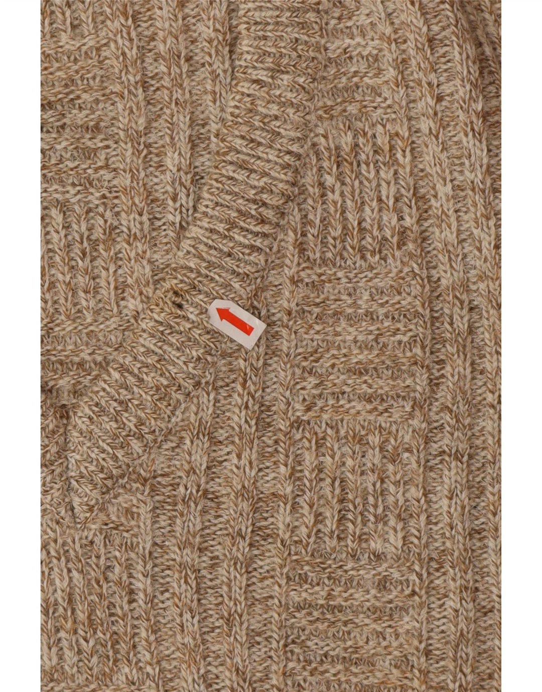 Vintage Herre V-hals sweater IT 52 Stor Beige Uld