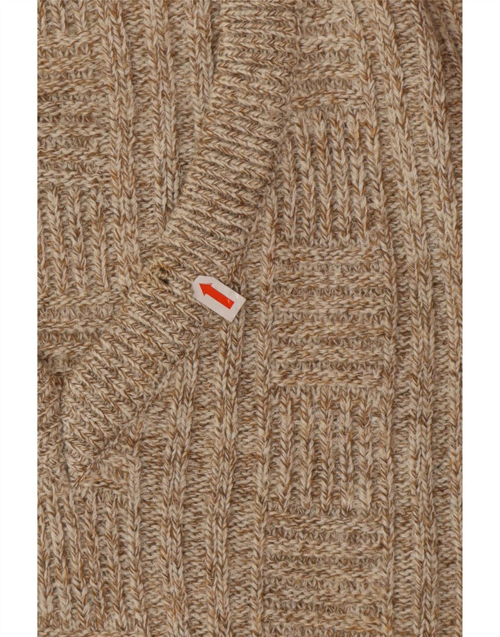 Vintage Herre V-hals sweater IT 52 Stor Beige Uld