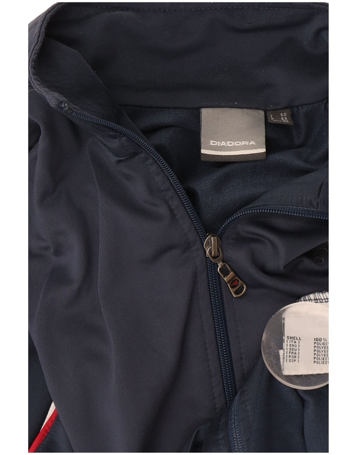Diadora Herre træningsdragt Topjakke UK 40 Medium Navy Blue Colourblock