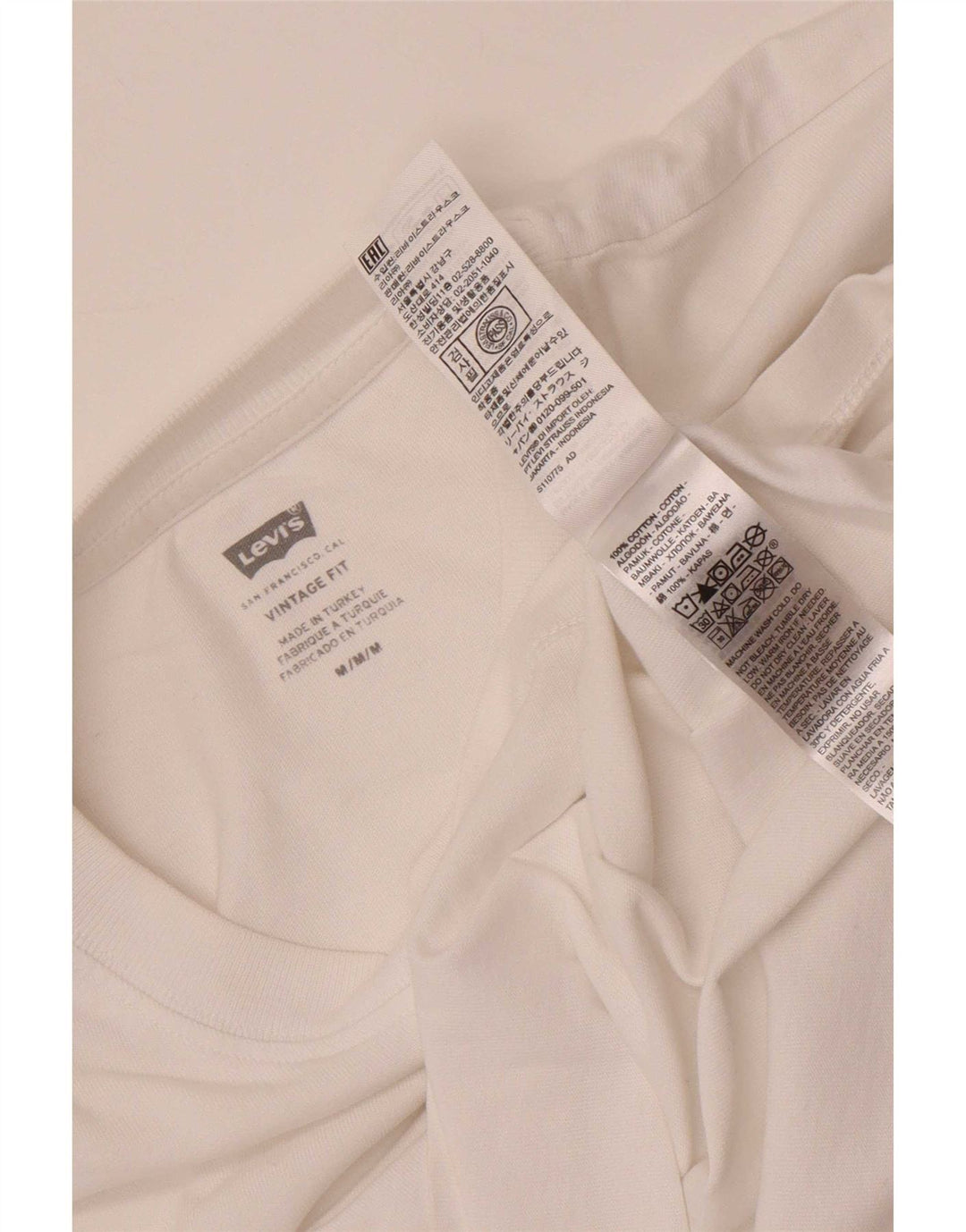Levi's Herre Vintage Fit T-shirt Top Medium White Bomuld