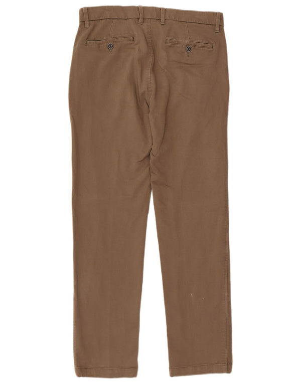 Marks & Spencer Straight Chino-bukser til mænd W32 L31 Brun bomuld
