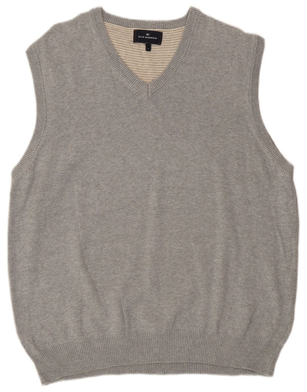Marks & Spencer Herre Blue Harbor V-hals Vest Tank Top Stor Grå