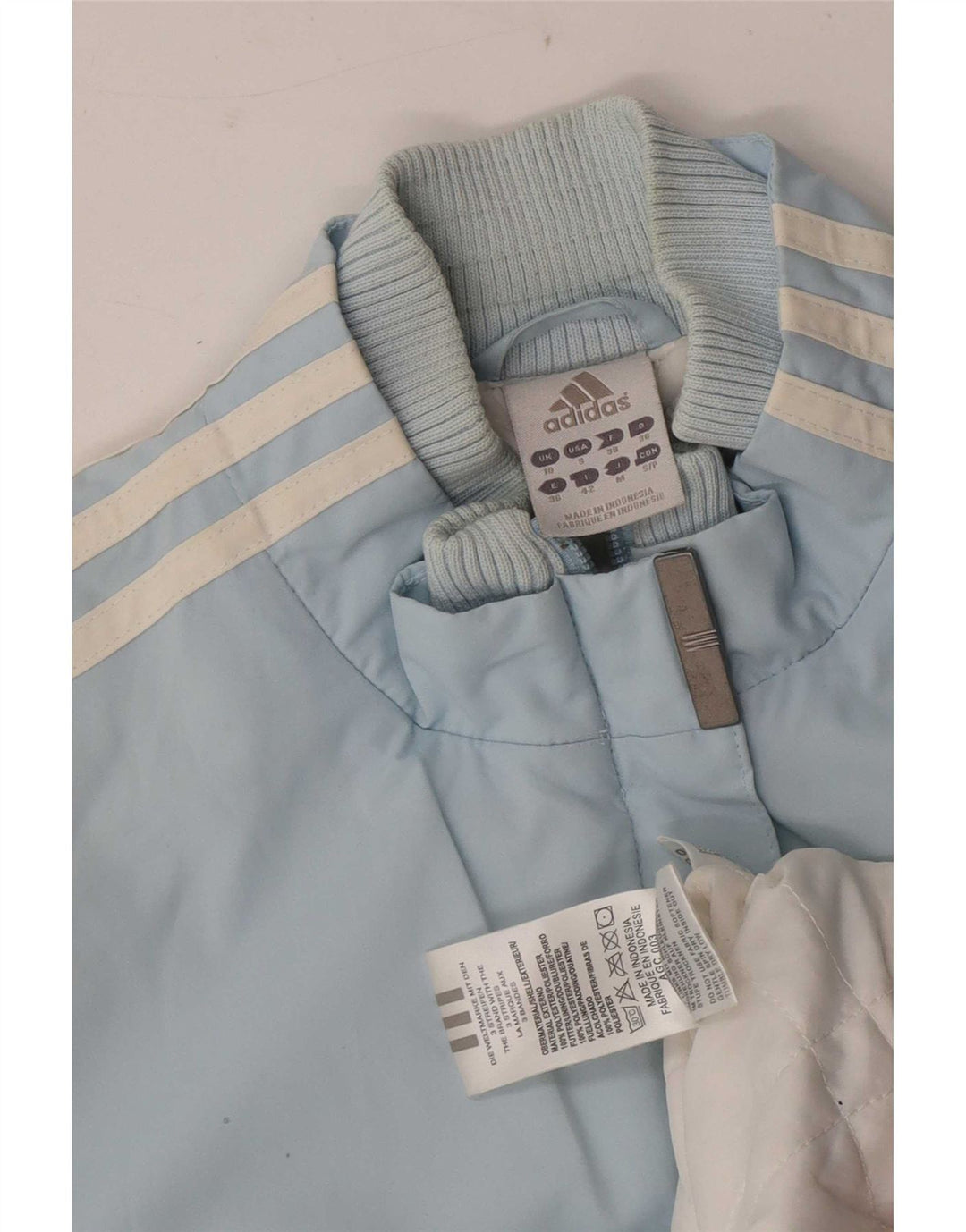 Adidas Womens Bomber Jacket UK 10 Small Blue Polyester