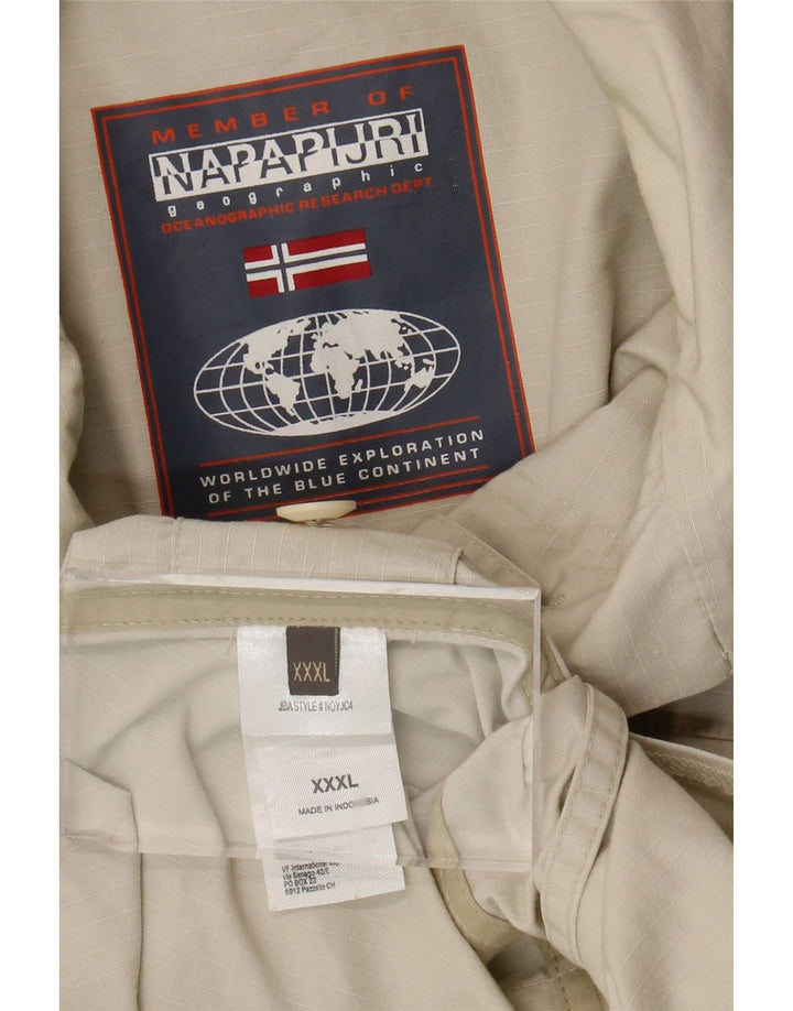 NAPAPIJRI Herre Grafisk Utility Jacket UK 46 3XL Grøn Bomuld
