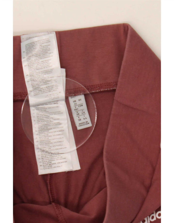 Adidas Dame Leggings UK 12 Medium Maroon Cotton