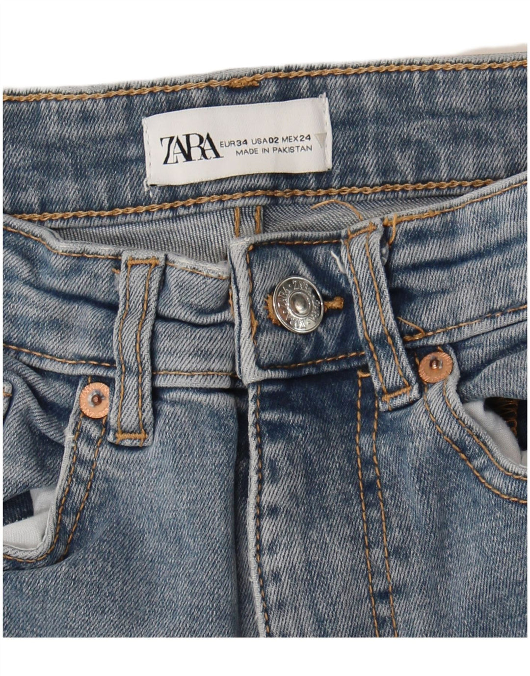 Zara Dame Flared Jeans EU 34 2XS W24 L25 Blå