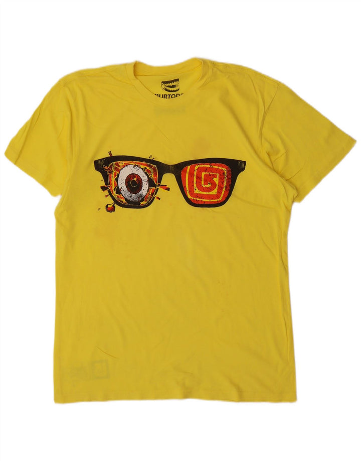 Burton Herre grafisk T-shirt top lille gul bomuld