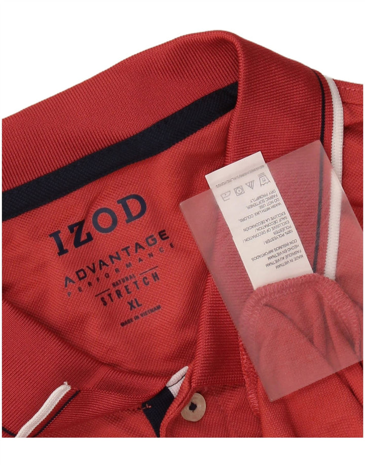 Izod Stretch Polo Shirt til mænd XL Rød Polyester