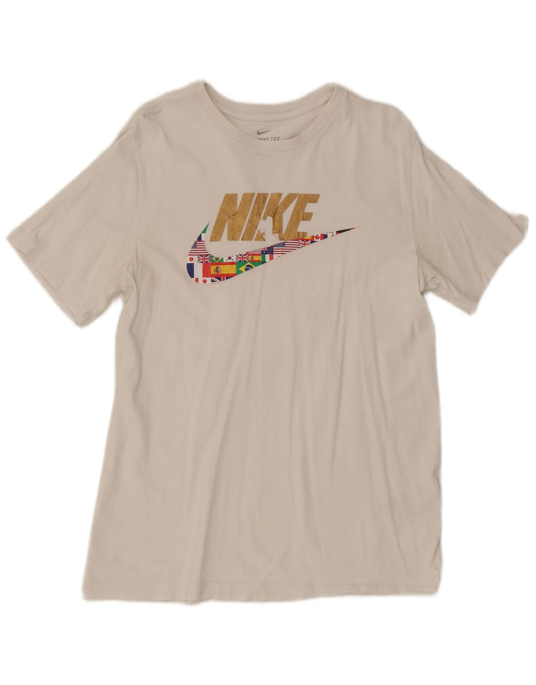 Nike grafisk t-shirt til mænd, medium hvid bomuld
