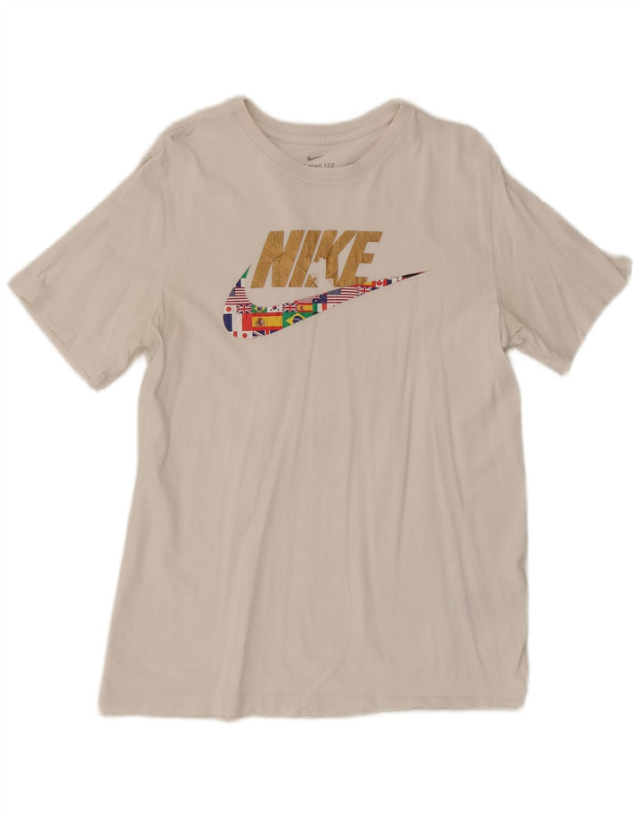 Nike grafisk t-shirt til mænd, medium hvid bomuld