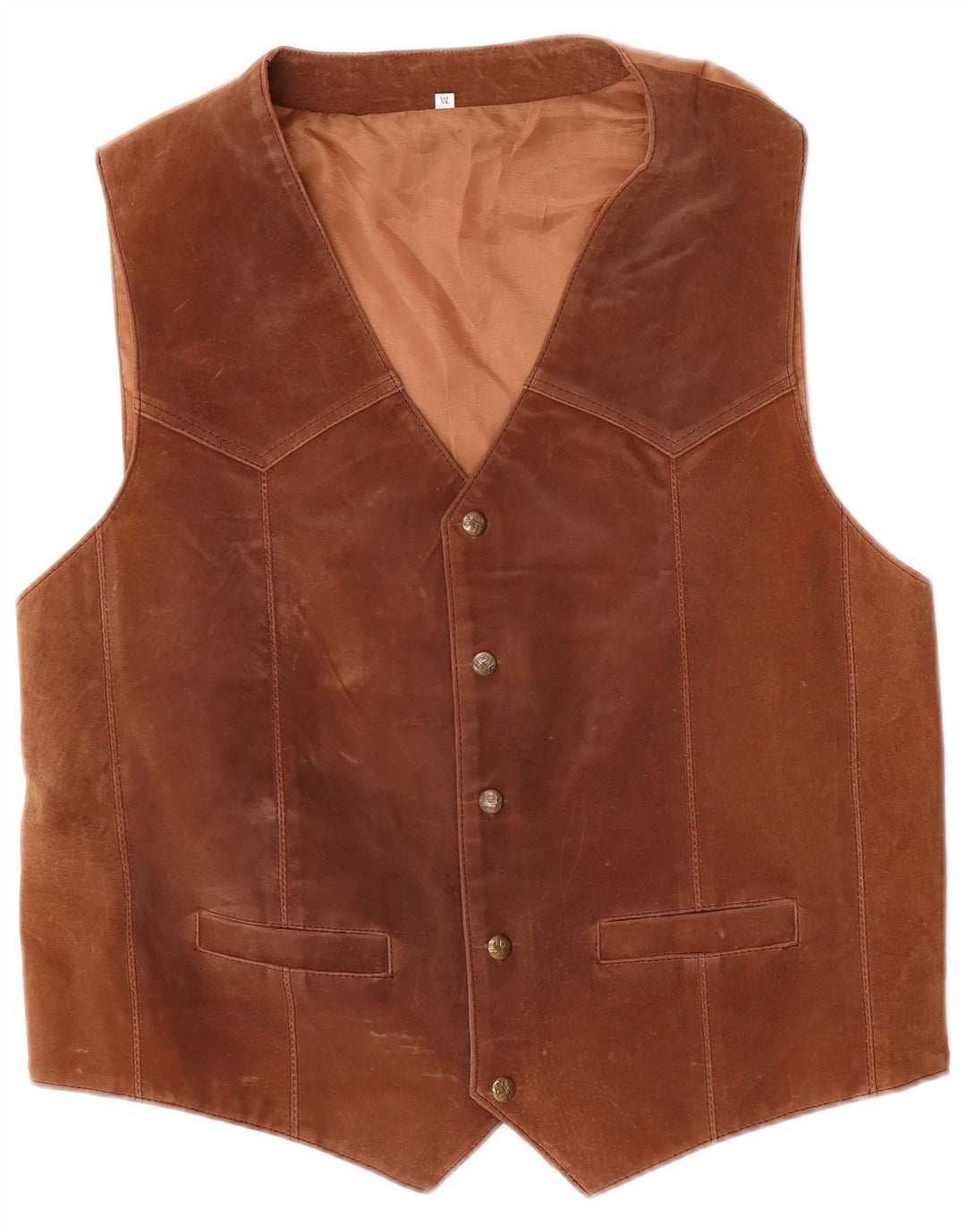 Vintage herre ruskind vest 2XL brun