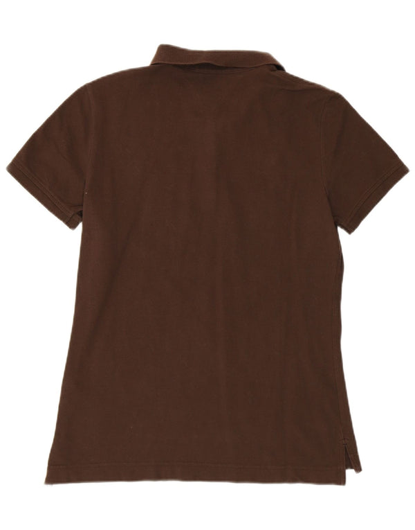 TOMMY HILFIGER Dame poloskjorte i klassisk pasform UK 12 Medium brun bomuld