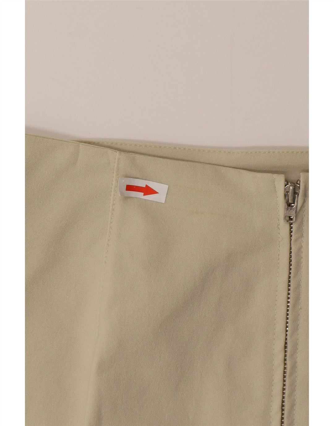 Vintage Dame Mini-nederdel Large W30 Beige Polyamid