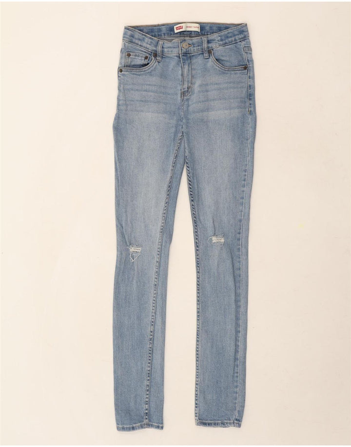 LEVI'S Girls Skinny Tapered Jeans 15-16 Years W28 L32 Blue Cotton Vintage Levi's and Second-Hand Levi's from Messina Hembry 