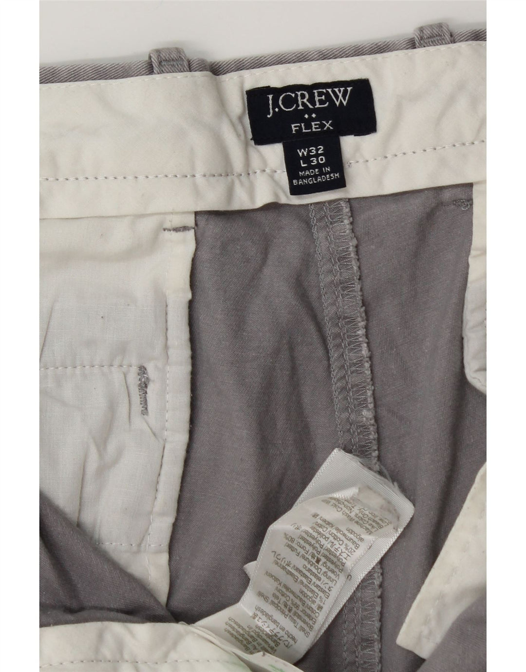 J. CREW Slim Chino-bukser til mænd W32 L28 Grå bomuld