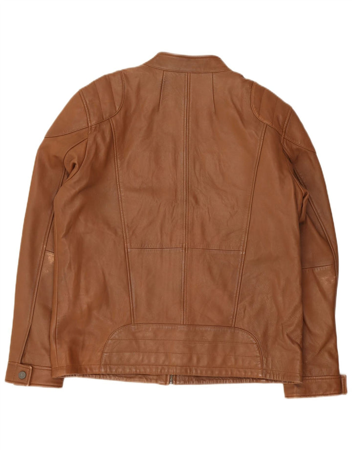 Bruno Banani Herre Læder Biker Jacket UK 44 2XL Brun