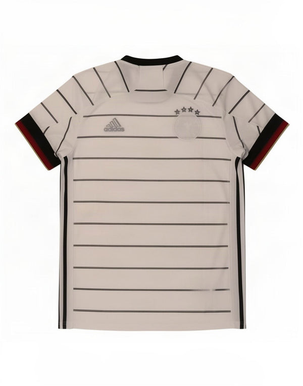 Adidas Herre Deutscher Fussball Bund T-Shirt Top Medium Hvid Stribet