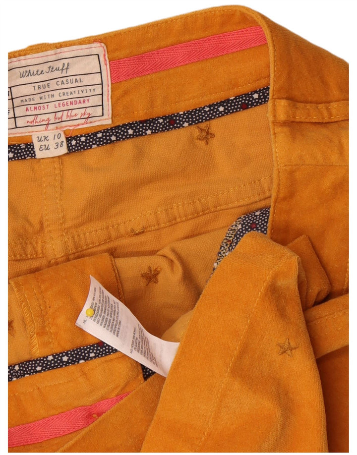 White Stuff Dame abstrakt mønster mini nederdel UK 10 Small W30 Yellow