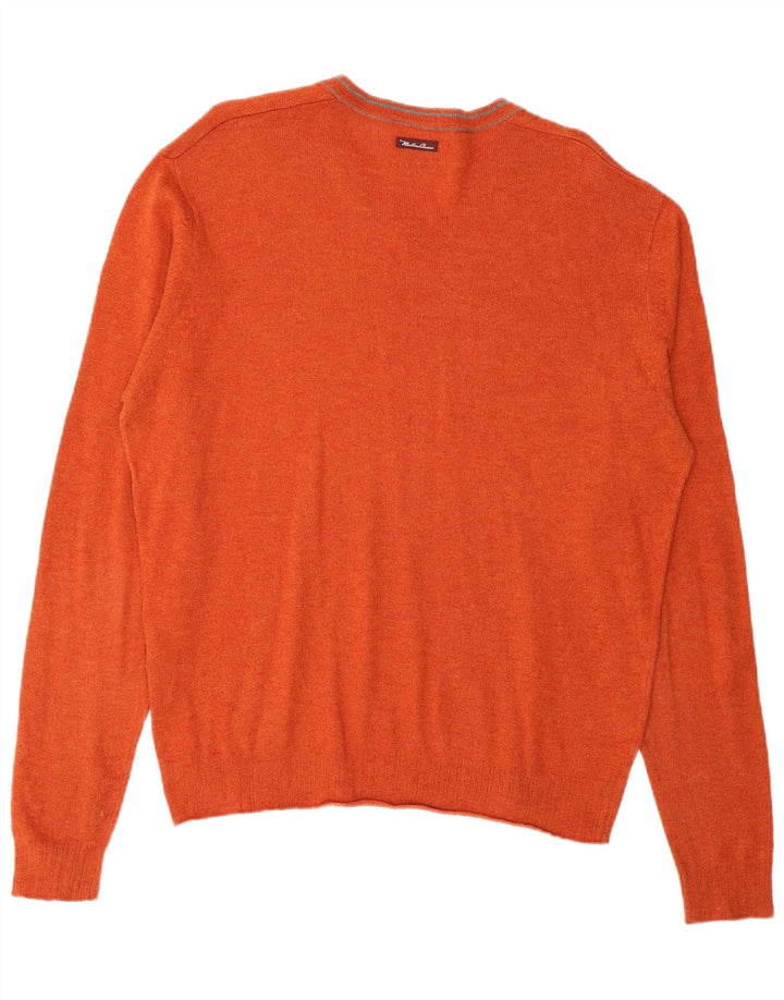 Marlboro Classics Herre V-hals sweater Medium Orange Uld