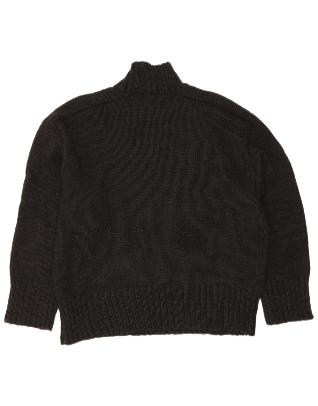 Zara Dame Oversized Turtle Neck Jumper Sweater UK 16 Large Black