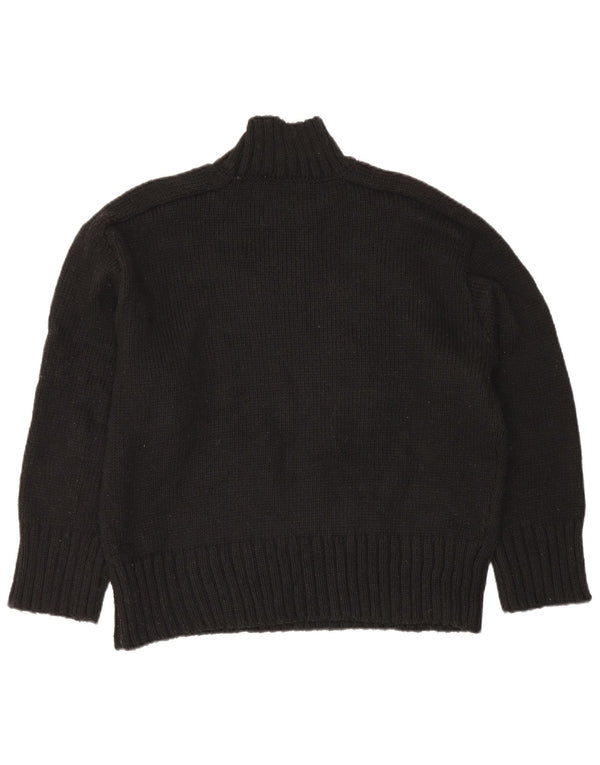 Zara Dame Oversized Turtle Neck Jumper Sweater UK 16 Large Black