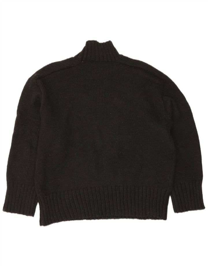 Zara Dame Oversized Turtle Neck Jumper Sweater UK 16 Large Black