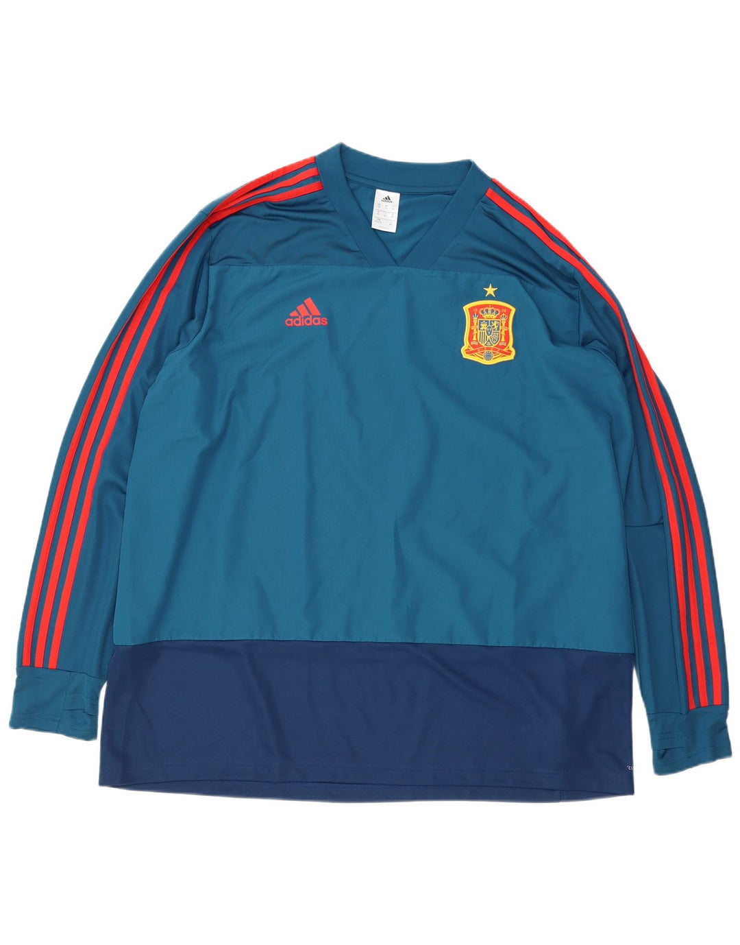 Adidas Herre Top Langærmet 3XL Blå Colourblock Polyester